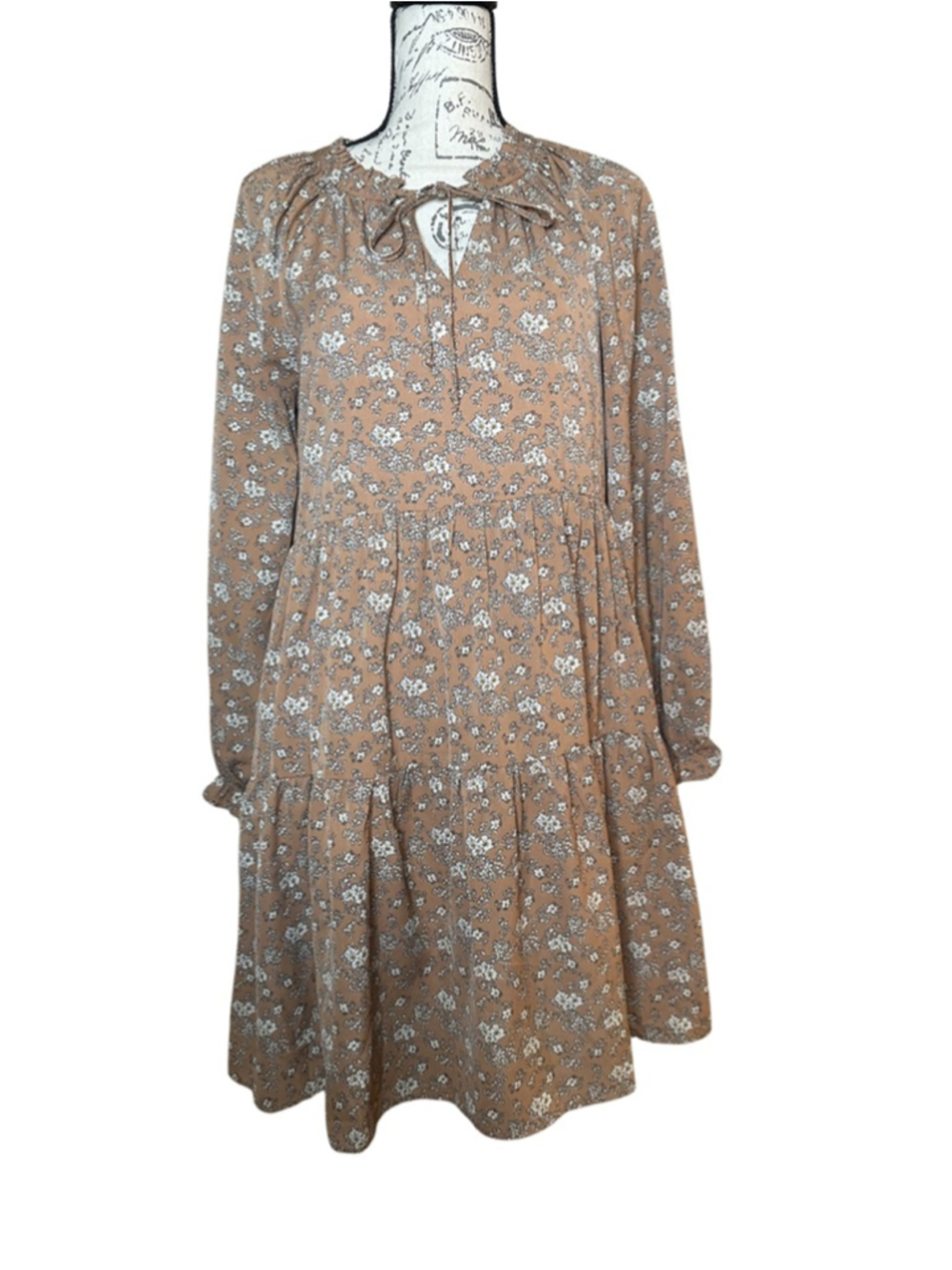 Wishlist Size Small/Medium Floral Tiered Mini Dress W. Ruffles & Tie Detail